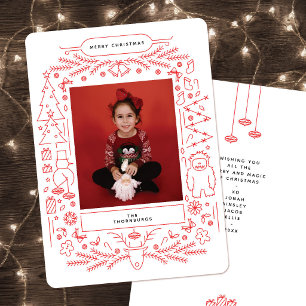Cartes Pour Fêtes Annuelles Photo de Noël d'art folklorique vintage