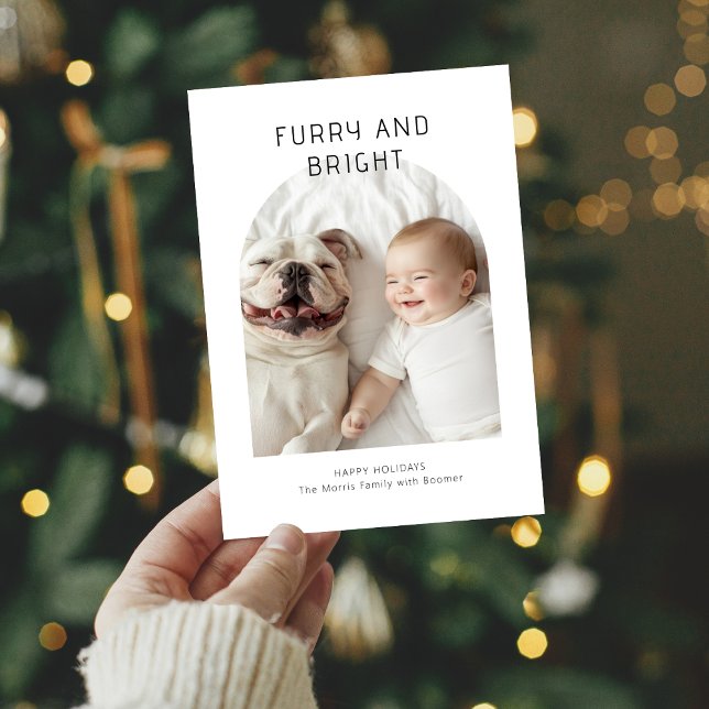 Cartes Pour Fêtes Annuelles Photo de Noël de bébé et de chien (Créateur téléchargé)