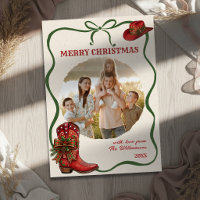Photo de Noël de botte de cowboy dessinée à la mai