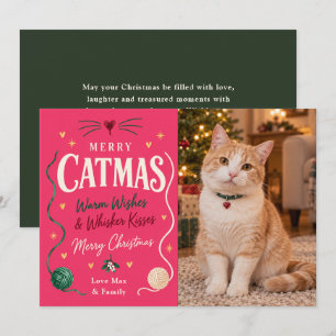 Cartes Pour Fêtes Annuelles Photo de Noël de chat joyeux Catmas