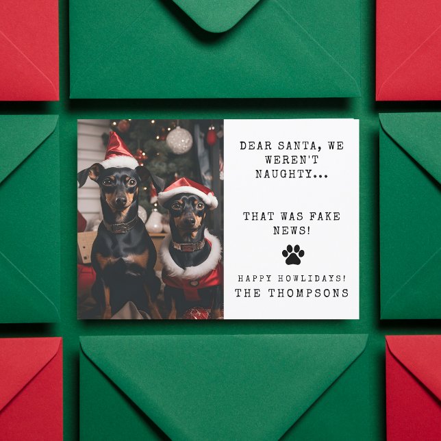 Cartes Pour Fêtes Annuelles Photo de Noël de chien drôle personnalisée (Créateur téléchargé)