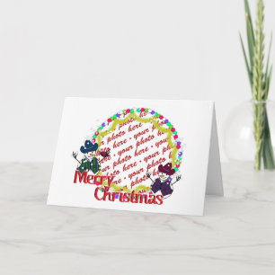 Cartes Pour Fêtes Annuelles Photo de Noël de Cowboy Snowmen