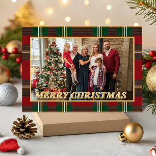 Cartes Pour Fêtes Annuelles Photo de Noël de famille à carreaux tartan Ralph L