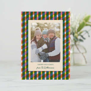 Cartes Pour Fêtes Annuelles Photo de Noël de famille géométrique coloré modern