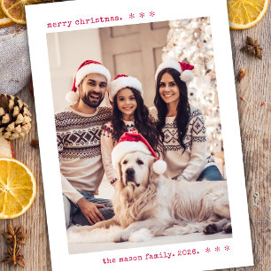Cartes Pour Fêtes Annuelles Photo de Noël de famille minimaliste à la machine