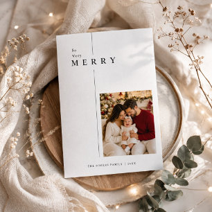 Cartes Pour Fêtes Annuelles Photo de Noël de famille minimaliste très joyeuse