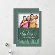 Photo de Noël de forêt hivernale de style découpag