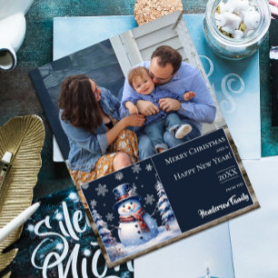 Cartes Pour Fêtes Annuelles Photo de Noël de la forêt d'hiver