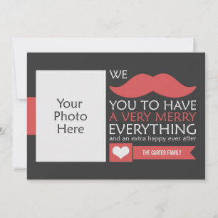 Cartes Pour Fêtes Annuelles Photo de Noël de la Moustache rouge