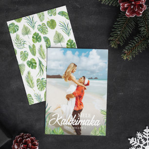 Cartes Pour Fêtes Annuelles Photo de Noël de la Palme tropicale Mele Kalikimak