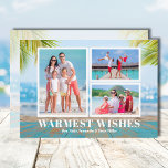 Cartes Pour Fêtes Annuelles Photo de Noël de la plage tropicale<br><div class="desc">Partagez vos vacances préférées sur la plage ou des photos du temps chaud avec cette carte de vacances de Noël avec votre message en lettres blanches chic et chic. Sélectionnez Matte pour le papier le plus lourd et la haute définition pour une meilleure qualité d'impression.</div>