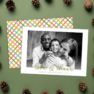 Cartes Pour Fêtes Annuelles Photo de Noël de l'amour et de la joie
