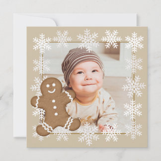 Cartes Pour Fêtes Annuelles Photo de Noël de l'enfant au flocon de neige en pa
