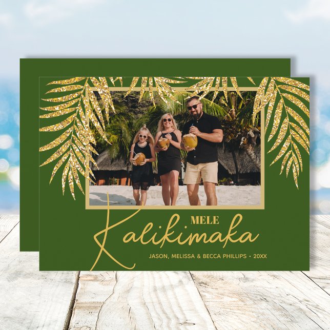 Cartes Pour Fêtes Annuelles Photo de Noël de Mele Kalikimaka (Créateur téléchargé)