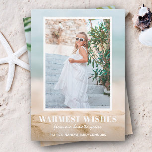 Cartes Pour Fêtes Annuelles Photo de Noël de sable et de mer