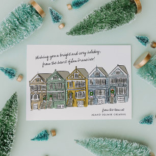 Cartes Pour Fêtes Annuelles Photo de Noël des Painted Ladies à San Francisco