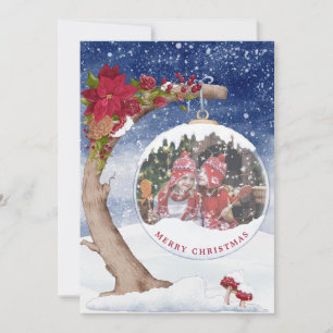 Cartes Pour Fêtes Annuelles Photo de Noël du Globe des neiges