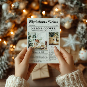 Cartes Pour Fêtes Annuelles Photo de Noël du journal Marié