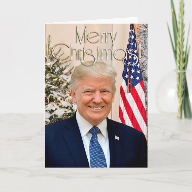 Cartes Pour Fêtes Annuelles Photo de Noël du président Donald Trump (Devant)