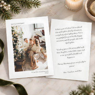 Cartes Pour Fêtes Annuelles Photo de Noël Écriture Manuscrite Lettre Blanche