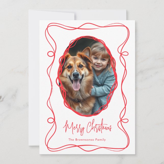 Cartes Pour Fêtes Annuelles Photo de Noël élégant et joyeux (Devant)
