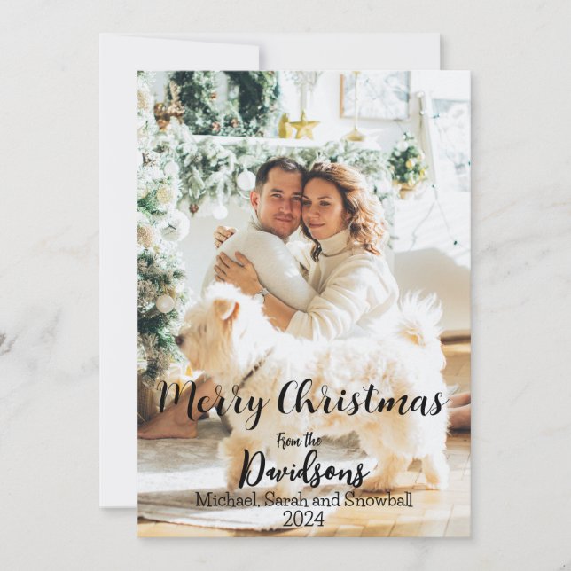 Cartes Pour Fêtes Annuelles Photo de Noël en famille 2024 (Devant)