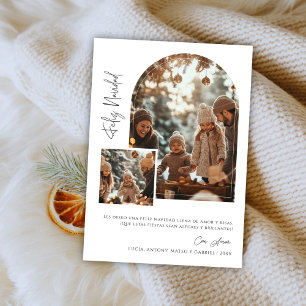 Cartes Pour Fêtes Annuelles Photo de Noël espagnole Feliz Navidad Arch