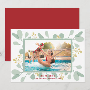 Cartes Pour Fêtes Annuelles Photo de Noël Eucalyptus