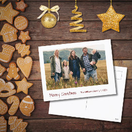 Cartes Pour Fêtes Annuelles Photo de Noël Familiale Moderne Simple Minimaliste