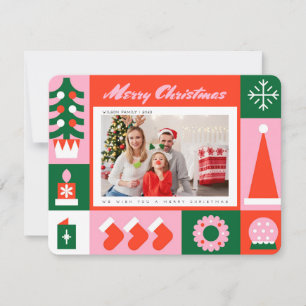 Cartes Pour Fêtes Annuelles Photo de Noël fantaisiste et coloré