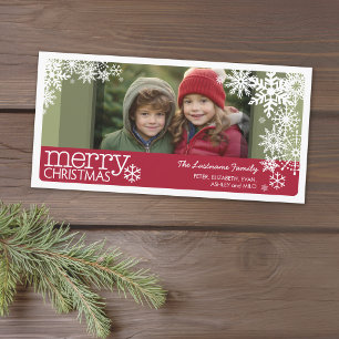 Cartes Pour Fêtes Annuelles Photo de Noël - Flocons de neige fantaisistes Lais
