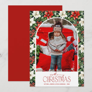 Cartes Pour Fêtes Annuelles Photo de Noël floral joyeux Noël