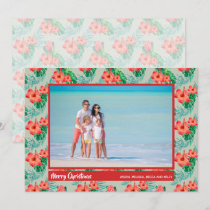 Cartes Pour Fêtes Annuelles Photo de Noël Floral Tropical