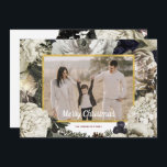 Cartes Pour Fêtes Annuelles Photo de Noël Floral Vintage<br><div class="desc">Floral Vintage Christmas Photo Holiday Card</div>