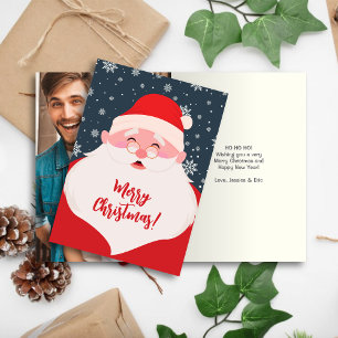 Cartes Pour Fêtes Annuelles Photo de Noël graphique de Cute Père Noël