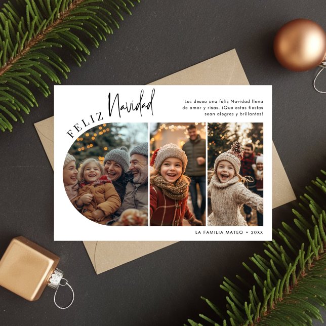 Cartes Pour Fêtes Annuelles Photo de Noël hispanique Feliz Navidad Arch (Créateur téléchargé)