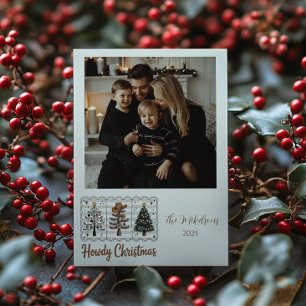 Cartes Pour Fêtes Annuelles Photo de Noël Howdy Cowboy de l'Ouest