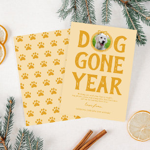 Cartes Pour Fêtes Annuelles Photo de Noël jaune année chien disparu