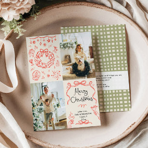 Cartes Pour Fêtes Annuelles Photo de Noël Joyeux Boho de Noël