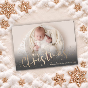 Cartes Pour Fêtes Annuelles Photo de Noël joyeux en or