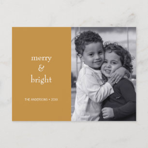 Cartes Pour Fêtes Annuelles Photo de Noël Joyeux et Or brillant