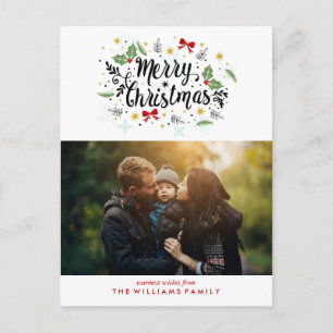 Cartes Pour Fêtes Annuelles Photo de Noël Joyeux Lettres main amusante