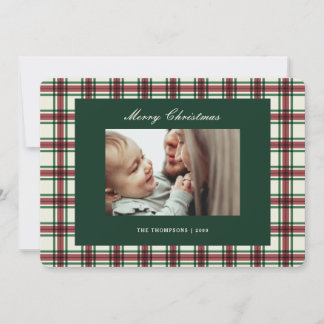 Cartes Pour Fêtes Annuelles Photo de Noël Joyeux Noël avec motif carreau class