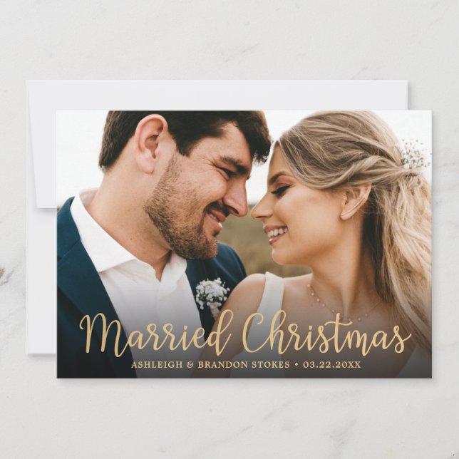 Cartes Pour Fêtes Annuelles Photo de Noël Marié (Devant)