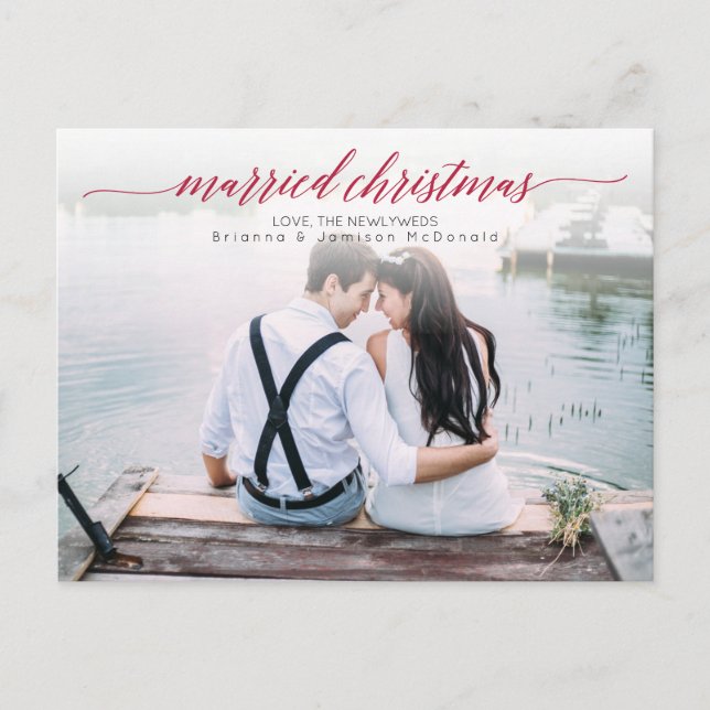 Cartes Pour Fêtes Annuelles Photo de Noël mariée (Devant)