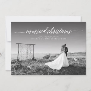 Cartes Pour Fêtes Annuelles Photo de Noël mariée   Blanc