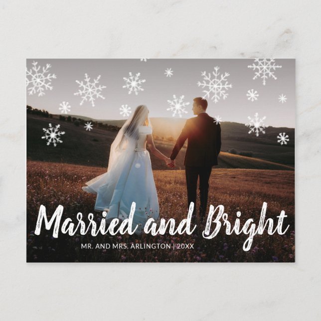 Cartes Pour Fêtes Annuelles Photo de Noël mariée et brillante (Devant)