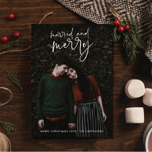 Cartes Pour Fêtes Annuelles Photo de Noël mariée et mariée