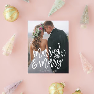 Cartes Pour Fêtes Annuelles Photo de Noël mariée et mariée