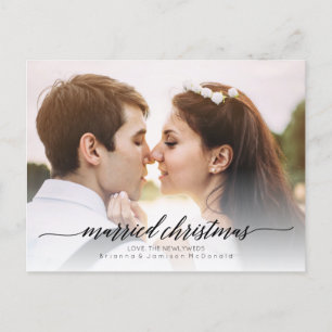 Cartes Pour Fêtes Annuelles Photo de Noël mariée   Noir